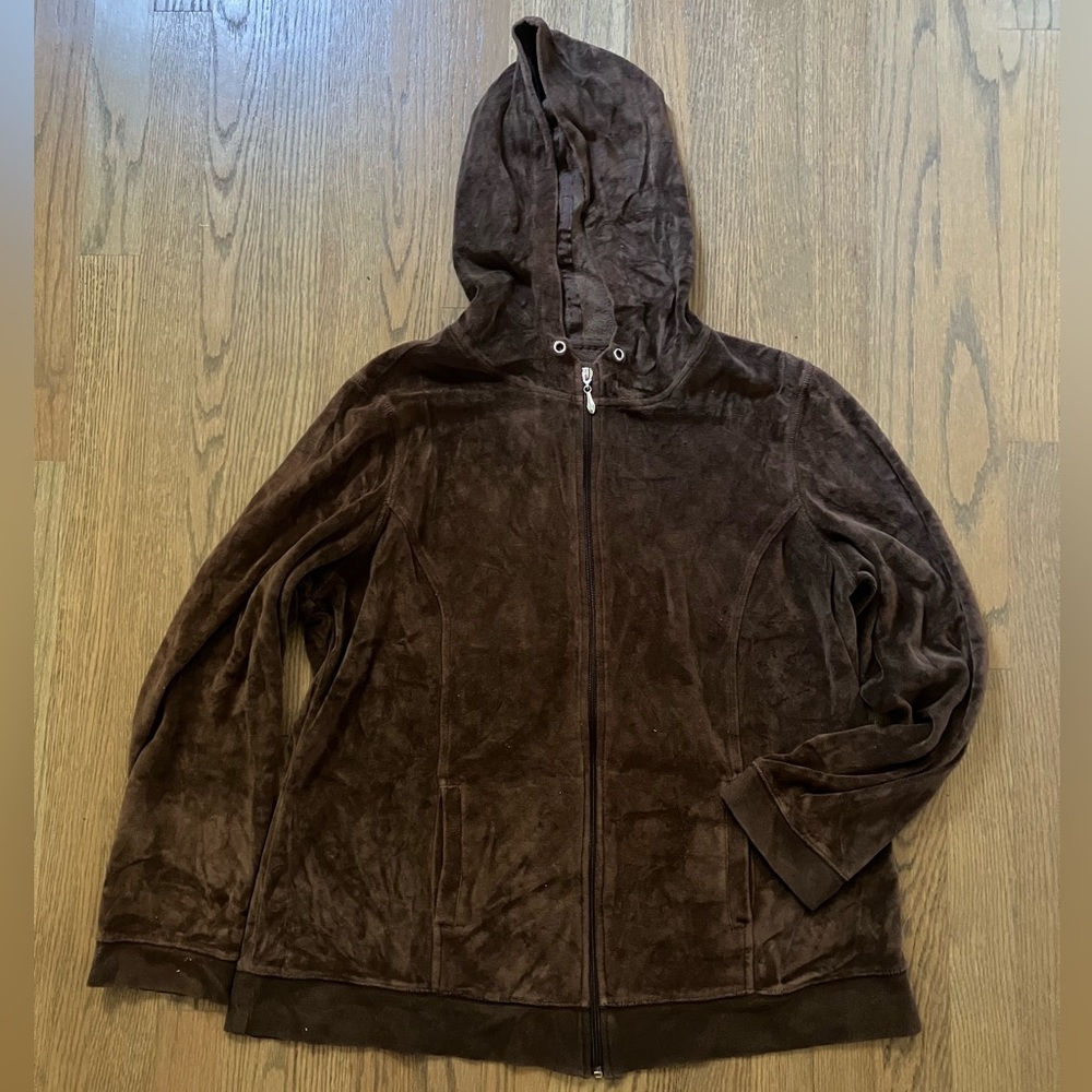Fashion Bug Brown Velour Hoodie XL